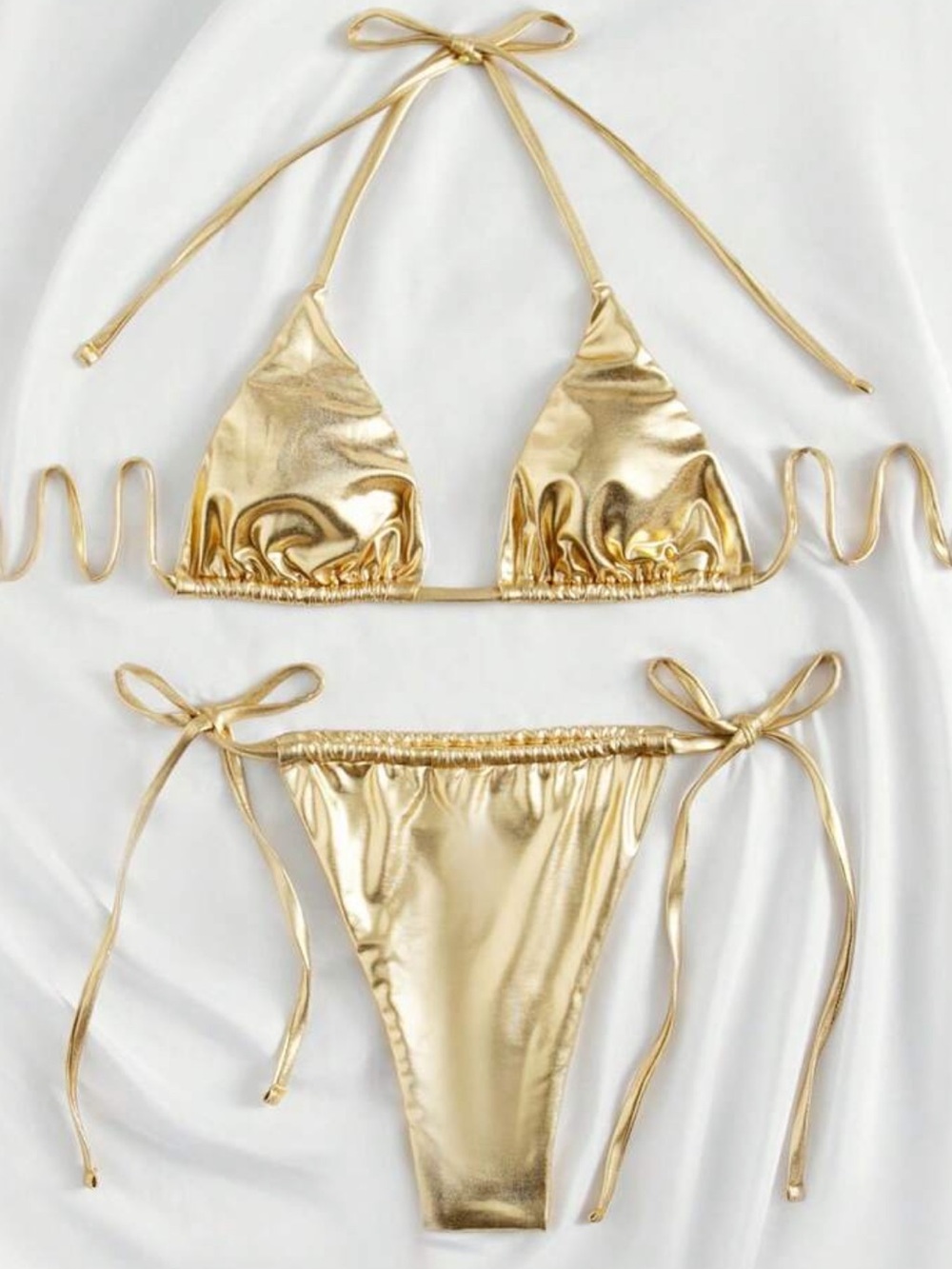 NWOTS Gold Metallic Bikini Set Size Small